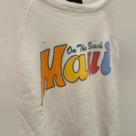 Free People/Retrobrand Maui Distressed Sweatshirt - Picture 4 of 6